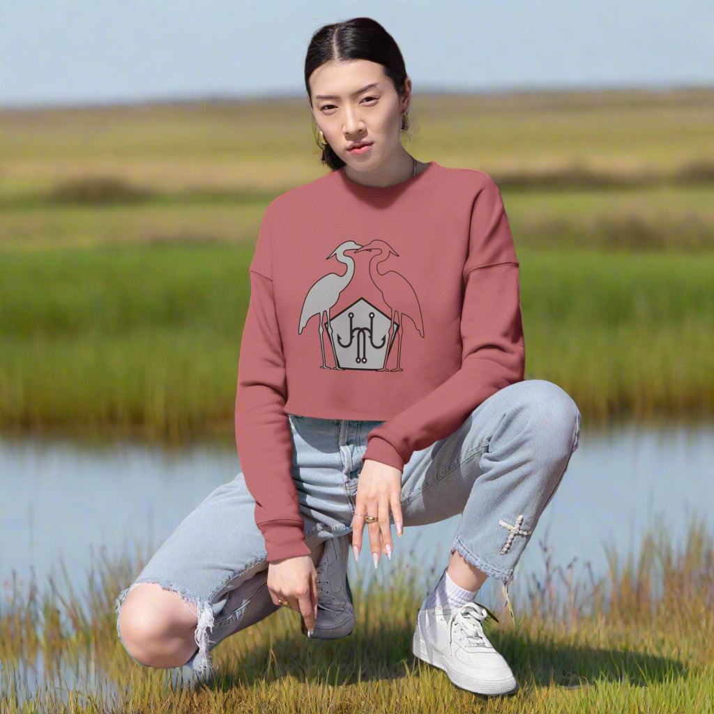 Jomo Joho Harlowe Heron Cropped Sweatshirt