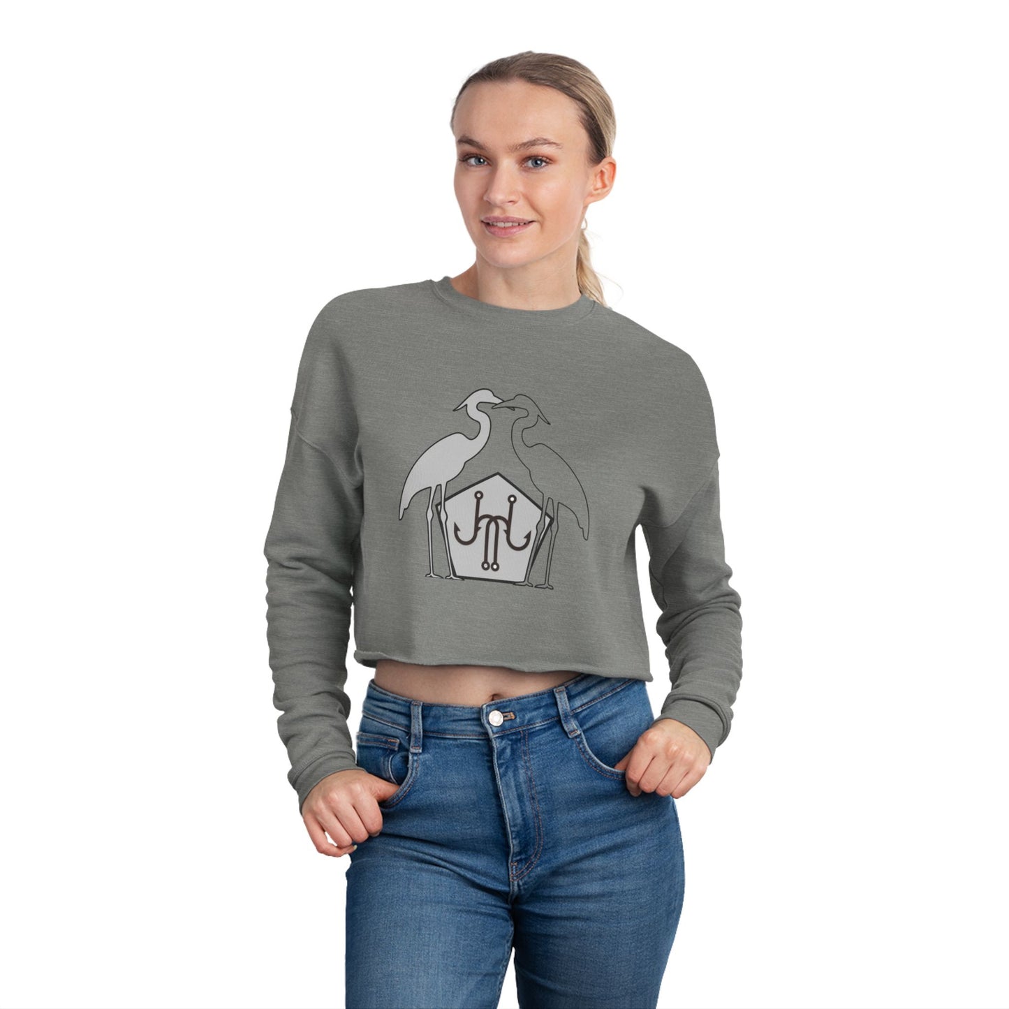 Jomo Joho Harlowe Heron Cropped Sweatshirt