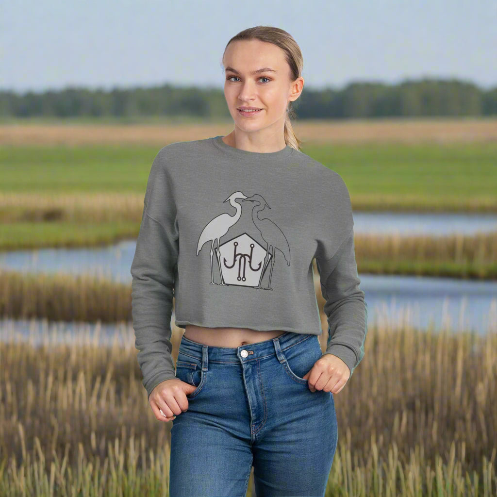 Jomo Joho Harlowe Heron Cropped Sweatshirt