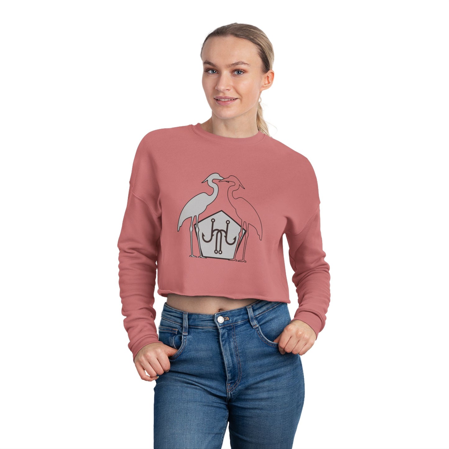 Jomo Joho Harlowe Heron Cropped Sweatshirt