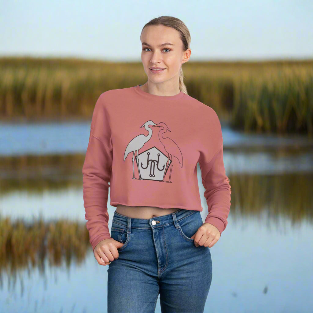 Jomo Joho Harlowe Heron Cropped Sweatshirt