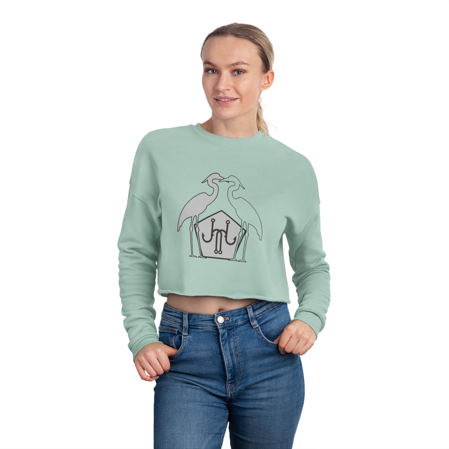 Jomo Joho Harlowe Heron Cropped Sweatshirt