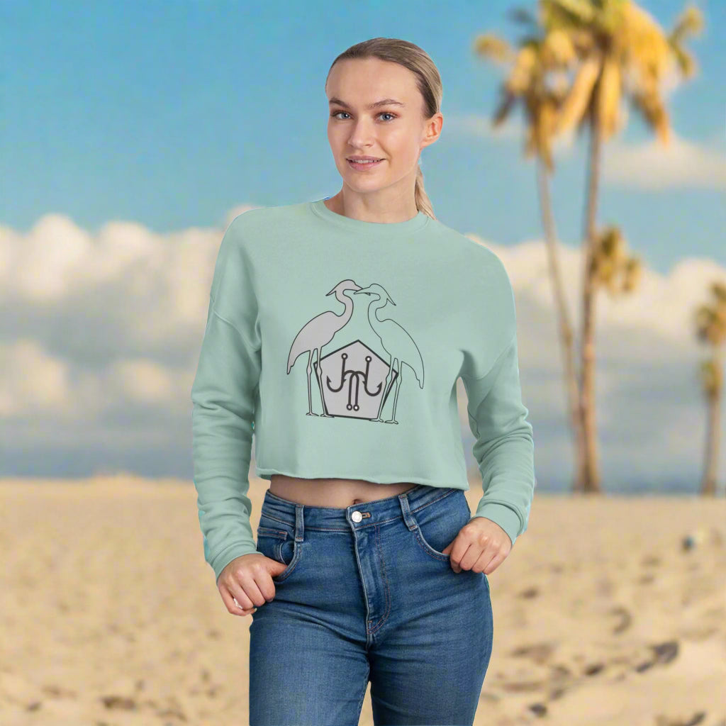 Jomo Joho Harlowe Heron Cropped Sweatshirt