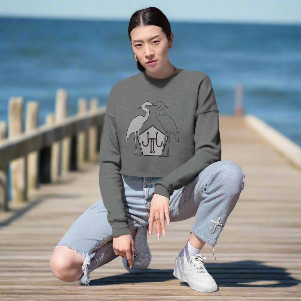 Jomo Joho Harlowe Heron Cropped Sweatshirt