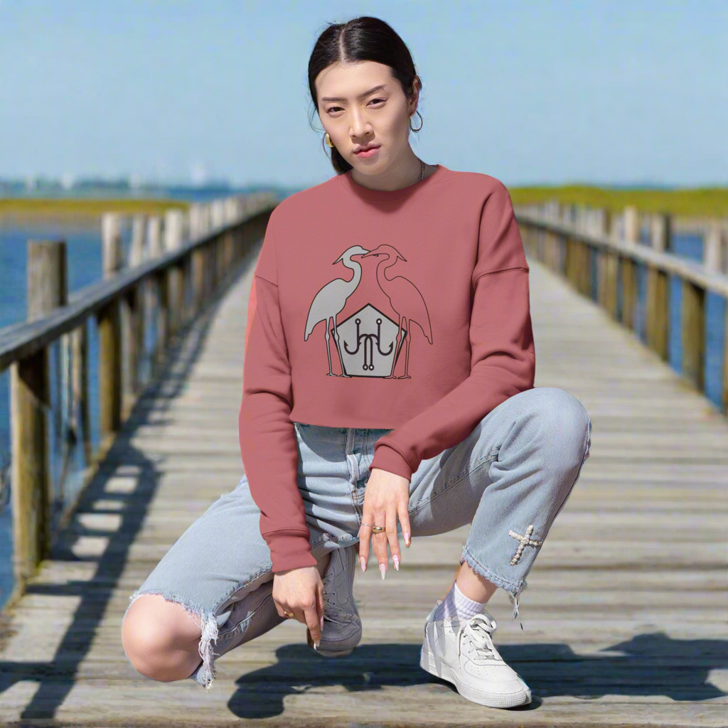 Jomo Joho Harlowe Heron Cropped Sweatshirt